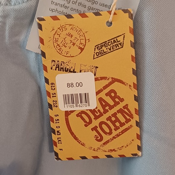 NWT Dear John Jeans, Size 27, Lt Blue, Cuffed Crop, 30W x 24L, Stretch Denim - Picture 10 of 11